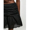 image:imageFloerns Womens Eyelet Embroidery Mini Skirt Ruched Low Rise A Line SkirtsBlack
