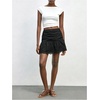 image:imageFloerns Womens Eyelet Embroidery Mini Skirt Ruched Low Rise A Line SkirtsBlack