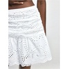 image:imageFloerns Womens Eyelet Embroidery Mini Skirt Ruched Low Rise A Line SkirtsWhite