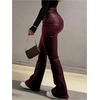 image:imageFloerns Womens Faux Leather Flare Leggings High Waisted Party Bell Bottom Pants ClubwearBurgundy