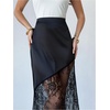 image:imageFloerns Womens Floral Lace Maxi Skirt Elegant High Waisted Sheer Mesh Going Out SkirtsBlack Lace