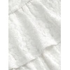 image:imageFloerns Womens Floral Lace Ruffle Skirt Ruched Layered Fairy Y2k Mini Skirt with ShortsWhite