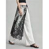 image:imageFloerns Womens Floral Lace Sheer Side Tie Midi Skirt Summer Beach Cover UpBlack