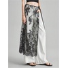 image:imageFloerns Womens Floral Lace Sheer Side Tie Midi Skirt Summer Beach Cover UpBlack