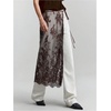 image:imageFloerns Womens Floral Lace Sheer Side Tie Midi Skirt Summer Beach Cover UpBrown