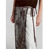 image:imageFloerns Womens Floral Lace Sheer Side Tie Midi Skirt Summer Beach Cover UpBrown