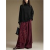 image:imageFloerns Womens Floral Lace Sheer Side Tie Midi Skirt Summer Beach Cover UpBurgundy