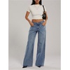 image:imageFloerns Womens Going Out Low Rise Straight Leg Jeans Loose Fit Denim PantsBlue