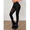 image:imageFloerns Womens Gothic Mesh Leggings Pants Skinny Punk Concert OutfitBlack Eyelet