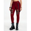 image:imageFloerns Womens Gothic Mesh Leggings Pants Skinny Punk Concert OutfitBurgundy