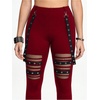 image:imageFloerns Womens Gothic Mesh Leggings Pants Skinny Punk Concert OutfitBurgundy