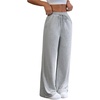 image:imageFloerns Womens High Waist Baggy Straight Wide Leg Sweatpants Trendy Interior Lounge Drawstring Sweat Pants with PocketsGrey