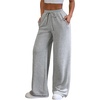 image:imageFloerns Womens High Waist Baggy Straight Wide Leg Sweatpants Trendy Interior Lounge Drawstring Sweat Pants with PocketsGrey