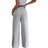 image:imageFloerns Womens High Waist Baggy Straight Wide Leg Sweatpants Trendy Interior Lounge Drawstring Sweat Pants with PocketsGrey
