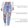 image:imageFloerns Womens High Waist Boyfriend Straight Leg Ripped Jeans Distressed Denim Pants GreyLight Blue