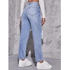 image:imageFloerns Womens High Waist Boyfriend Straight Leg Ripped Jeans Distressed Denim Pants GreyLight Blue