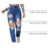 image:imageFloerns Womens High Waist Boyfriend Straight Leg Ripped Jeans Distressed Denim Pants GreyWater Blue