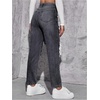 image:imageFloerns Womens High Waisted Distressed Jeans Straight Leg Casual Ripped Denim PantsDark Grey