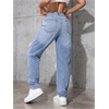 image:imageFloerns Womens High Waisted Distressed Jeans Straight Leg Casual Ripped Denim PantsLight Wash