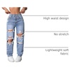 image:imageFloerns Womens High Waisted Distressed Jeans Straight Leg Casual Ripped Denim PantsLight Wash