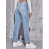 image:imageFloerns Womens High Waisted Distressed Jeans Straight Leg Casual Ripped Denim PantsLight Wash Blue