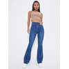 image:imageFloerns Womens High Waisted Flare Jeans Frayed Raw Hem Bell Bottom Denim PantsBlue