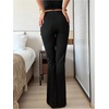image:imageFloerns Womens High Waisted Flared Leggings Twist Front Business Casual Office Dress Yoga PantsBlack
