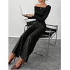 image:imageFloerns Womens High Waisted Leather Pants Straight Leg Dressy Casual TrousersBlack