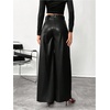 image:imageFloerns Womens High Waisted Leather Pants Straight Leg Dressy Casual TrousersBlack