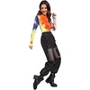 image:imageFloerns Womens High Waisted Sporty Drawstring Contrast Mesh Cargo PantsBlack