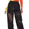 image:imageFloerns Womens High Waisted Sporty Drawstring Contrast Mesh Cargo PantsBlack