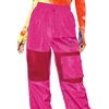 image:imageFloerns Womens High Waisted Sporty Drawstring Contrast Mesh Cargo PantsHot Pink
