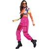 image:imageFloerns Womens High Waisted Sporty Drawstring Contrast Mesh Cargo PantsHot Pink