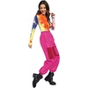 image:imageFloerns Womens High Waisted Sporty Drawstring Contrast Mesh Cargo PantsHot Pink