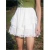 image:imageFloerns Womens Lace Ruffle Tiered High Waisted A Line Beach Mini SkirtWhite