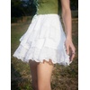 image:imageFloerns Womens Lace Ruffle Tiered High Waisted A Line Beach Mini SkirtWhite