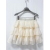 image:imageFloerns Womens Layered Ruffle Flowy Mini Skirt Elastic High Waisted Mesh A Line Skirt Date Night OutfitBeige
