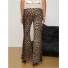 image:imageFloerns Womens Leopard Baggy Pants Summer High Waisted Straight Leg Casual Trousers Resort WearLeopard Brown