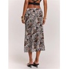 image:imageFloerns Womens Leopard Midi Skirt Low Rise Fishtail Hem Going Out SkirtLight Grey