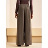 image:imageFloerns Womens Linen Wrap Pants High Waisted Wide Leg Flowy Palazzo PantsKhaki