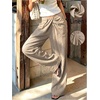 image:imageFloerns Womens Low Rise Linen Pants Wide Leg Twist Palazzo TrousersKhaki