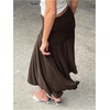 image:imageFloerns Womens Low Rise Tie Front Asymmetrical Ruffle Going Out Midi SkirtCoffee Brown