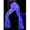 image:imageFloerns Womens Marble Flare Leg Pants Elastic Waist Reflective Music Festival Y2k PantsPurple Multi