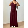 image:imageFloerns Womens One Shoulder Jumpsuit Sleeveless Tank Tops Wide Leg Pants Rompers JumperBurgundy