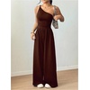 image:imageFloerns Womens One Shoulder Jumpsuit Sleeveless Tank Tops Wide Leg Pants Rompers JumperCoffee Brown