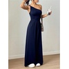image:imageFloerns Womens One Shoulder Jumpsuit Sleeveless Tank Tops Wide Leg Pants Rompers JumperDark Blue