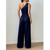 image:imageFloerns Womens One Shoulder Jumpsuit Sleeveless Tank Tops Wide Leg Pants Rompers JumperDark Blue