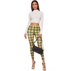 image:imageFloerns Womens Plaid High Waist Active Workout Sport Tights Pants LeggingsA Yellow