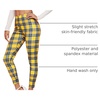 image:imageFloerns Womens Plaid High Waist Active Workout Sport Tights Pants LeggingsA Yellow