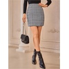 image:imageFloerns Womens Plaid High Waist Bodycon Split Mini SkirtA Grey